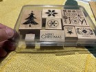 Stampin Up 2007 Season Of Joy Wood Mount Rubber Stamp Set  of 8 Christmas Retired