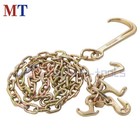 4 Pieces 5 16   8  G80 Tow Chain With 15  Jrt Hook Grab Hook J Hook Chain 4700lbs