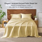 Satin Sheets Size  Luxury Jacquard Striped Bedsheets With Queen Champagne