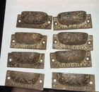 8 Vintage Victorian Art Nouveau Cast Iron Eastlake Cabinet Drawer Pulls Handles