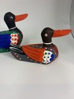 Hand Painted Wooden Korean Wedding Ducks Lot Of 2