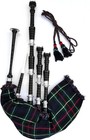 Great Highland Scottish Rosewood Bagpipe Silver Mounts Black Bagpipes With Case