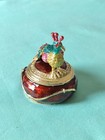 Signed Jere Enamel Jeweled Peacock Trinket Vanity Box Bock Of Sink Ring Saver
