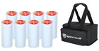 Rockville 8 Pack Mini Halo White Dj Wash Lights bag  Wireless Dmx rechargeable