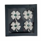 S 4cupcakes   Cashmere Rhinestone Clover Leaf Napkin Rings Shamrocks St Patricks