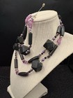 A Beautiful 925 Sterling Silver 34    Amethyst Bead Necklace 8 5    Bracelet Set