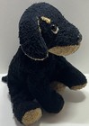 Russ Berrie Stuffed Plush Puppy Dog Beanie Soft Toy Black Tan