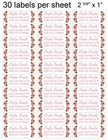 30 Pink Rose Flower Borders Custom Personalized Return Address Labels 1 X 2 625 