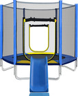 7ft Kids Trampoline With Safety Enclosure Net  Slide And Ladder  Easy Assembly R