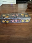 Antique Burmese Wood And Laquer Painted Jewelry Or Glove Box Burmese C  1900 Lid