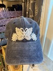 Blue Denim Baseball Cap With Lace Butterfly Accent  Women s Adjustable