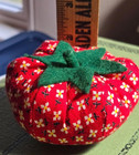 Vintage Handmade  3 Inch Wide Tomato Pin Cushion Sewing Cottage Core