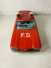Vintage Ichiko 1960 Fire Chief Car Chevrolet Corvair Tin Friction 9    Long  read 