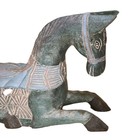 Vintage Primitive Folk Art Wood Carved Rustic Horse Sculpture 14   l 9 5 h - Paint