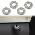 4 Pcs Bling Car Inner Door Lock Covers  Rhinestones Pull Rod Bolt Decoration Ab