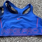 Nike Pro Lot Of 2 Girl   s Racerback Compression Sports Bras Blue navy S