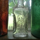 1870s Scarce Indian Maiden Cologne Bottle With Applied Handle   Ground Stopper