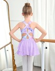 Zaclotre Girls Ballet Leotards Hollow Back Dance Dress Removable Skirt Set