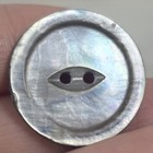  12  Vintage Gray Mother Of Pearl Two Hole Carved Buttons