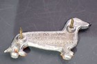 Vintage Pewter Enameled Dachshund Lapel Pin Numbered