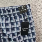 Nwt Murano Swim Shorts Trunks Men Xl 5  Inseam Lined Geometric White Navy Blue