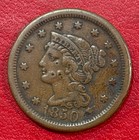 1850 Large Cent  vf  Very Fine Condition  Details  Dents On Face  Enn Coins