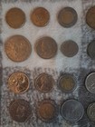 World Coin Lot Of 38 Mixed Foreign Coins Wheat Pennys   Canadian Cents Vintage 