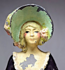 Antique Cast Iron Painted Southern Belle Doorstop From Santa Fe