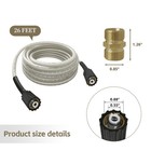 Universal Pressure Washer Hose 7 62 Meters  5200402 With M22 Female Adapters