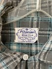 Pilgrim 1950s Rockabilly Plaid Shirt Loop Collar Dan River Large Vintage