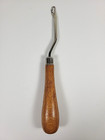 Vintage Wooden Bent Latch Hook Tool Usa Made Rug Crochet Needle Art Crafts