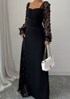 Elegant Women s Dress Floral Lace Sleeve Formal Evening Gown Wedding Guest