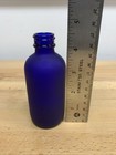 Vintage 4 5    Cobalt Blue Frosted Glass Bottle