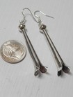 Navajo Indian Sterling Silver Squash Blossom Long Dangler Earrings - 2 5 8 