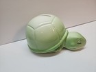 Vintage Sleeping Turtle Coin Bank Eyelashes Green Ombre