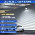 Led Wall Pack Light With Dusk To Dawn Photocell 60w-120w Selectable 3cct Etl Dlc