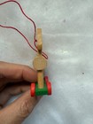 Vintage Ornament Wooden Horse W wheels Pull Toy Christmas German-style
