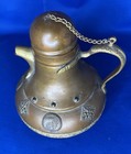 Vintage Middle Eastern Copper And Brass Tea Pot Approx  7 5  Tall