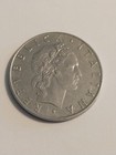 1956 Error 50 Lire Italy Coin  Obverse Strike Through 