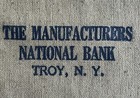 Vintage The Manufacturers National Bank Troy  Ny Deposit Money Coin Bag 8   x5   