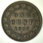 1890 H Canada Large Cent One Cent Coin 1c Canadian Circulated Condition