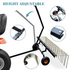 60  Atv Tow Behind Pine Straw Rake  lawn Tractors Dethatcher Rake 24 Steel Tines