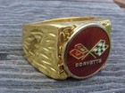 Chevrolet Corvette Logo Gold Nugget Ring  10 Nos Hi- Quality Class Scarce