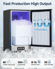 100lbs 24h Commercial Undercounter Ice Maker W waterfilter  Self-cleaning  timer