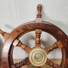 Captains Ship Wheel Nautical Wood Decor Boat Sea Shore Pirate Maritime Antique