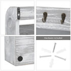 Wall-mounted Letter Rack Holder Mail Sorter W 5 Key Hooks Organizer For Entryway