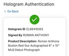 Boston Red Sox Roman Anthony Autographed Signed Auto 8 X 10 Mlb Debut Photo Coa