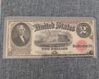 1917  2 Large Size Legal Tender Note Fr  60 Bracelet Back Fine-vf Red Seal