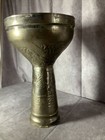 Antique Syrian Hammered Brass  Hammer Welded Nickle Plated Drum Body