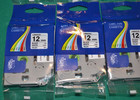 10 Pack Tzc-231 Laminated Label Maker Tape 1 2  X 26-2 10  Black On White
